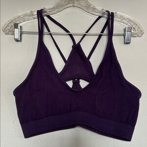 Free People Deep Purple Strappy Sports Bra size xl